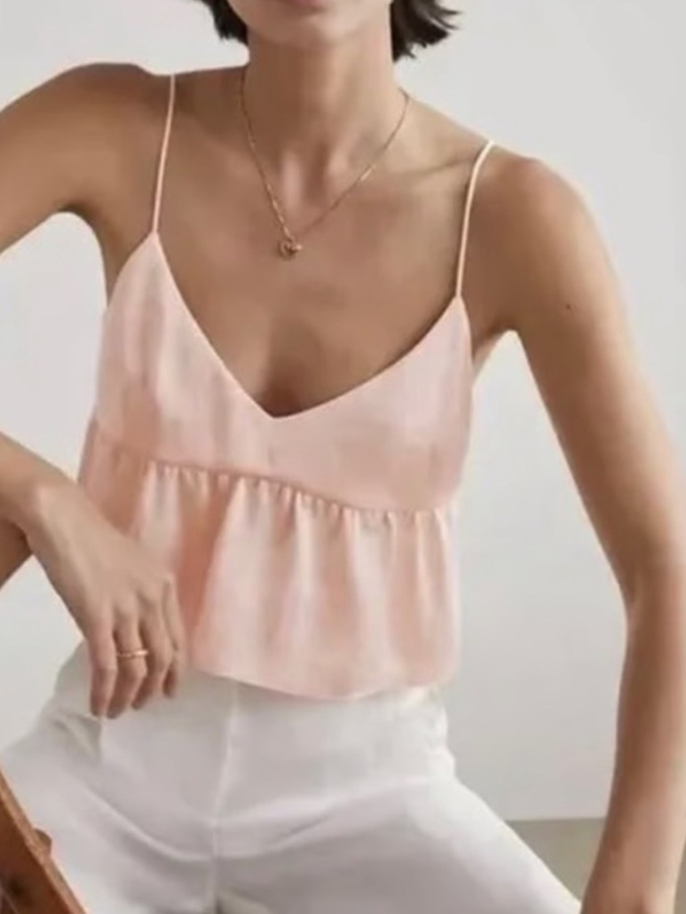 Aritzia Wilfred Y2K Fairy Feminine Ballet Lover Satin Babydoll Camisole Pink S